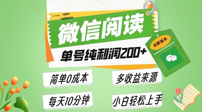 最新微信阅读6.0，每日5分钟，单号利润200+，可批量放大操作，简单0成本最新课 · 网创资源|实战项目|创业项目|中创网最新课