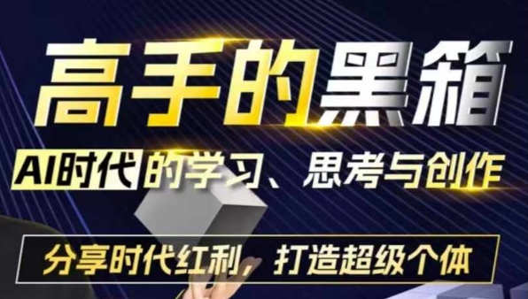 高手的黑箱：AI时代学习、思考与创作-分红时代红利，打造超级个体最新课 · 网创资源|实战项目|创业项目|中创网最新课