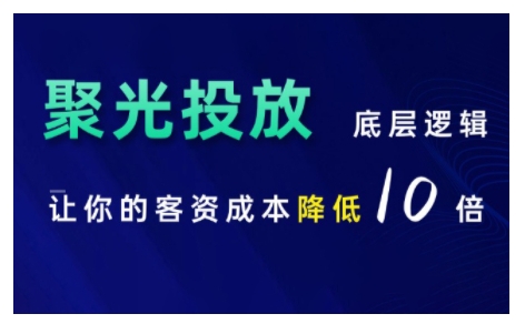 小红书聚光投放底层逻辑课，让你的客资成本降低10倍最新课 · 网创资源|实战项目|创业项目|中创网最新课